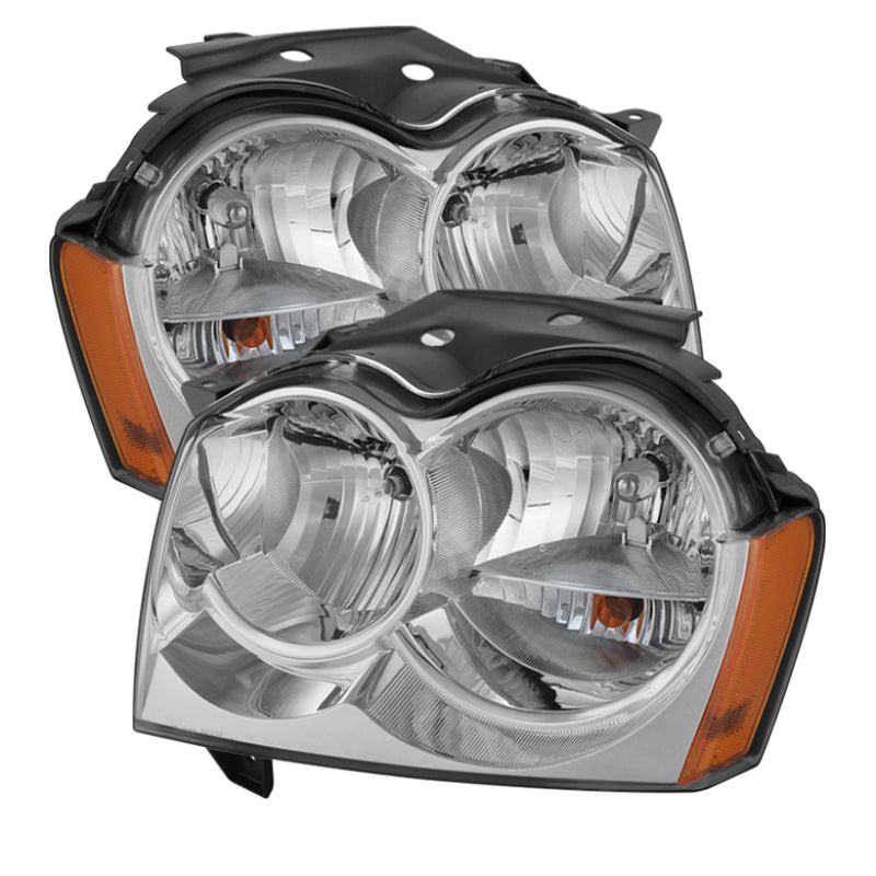 9023255 Xtune fits Jeep 05-07 Grand Cherokee Crystal Headlights Chrome HD-JH-J