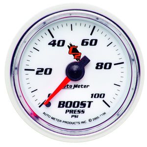 AutoMeter 7106 Autometer C2 52mm 0-100 PSI Mechanical Boost Gauge