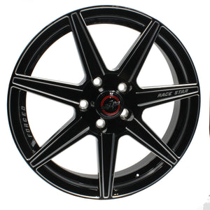 Race Star 72-72400112AB 72 ValStar 17x 2.25 / 0BC / 1.7BS / in CB / Black w/Machined Accents Wheel