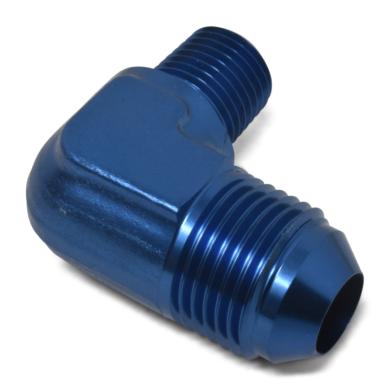 Russell 660850 Performance -8 AN to 1/4in NPT 90 Degree Flare to Pipe Adapter (Blue)