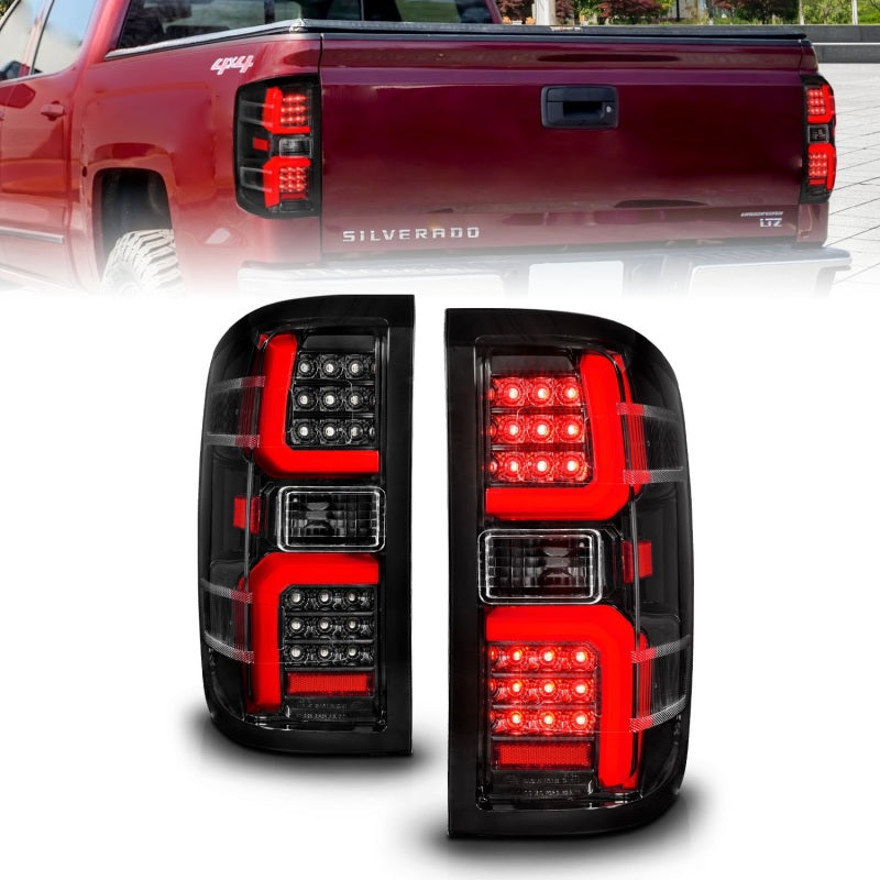 ANZO 311450 fits Chevrolet 15-19 Silverado 2500 HD/3500 HD LED Taillight w/ Sequential Black Housing/Clear Lens