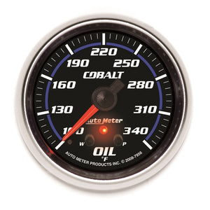 AutoMeter 7956 AutoMeter Gauge Oil Temp 2-5/8in. 340 Deg. F Stepper Motor W/ Peak & Warn Cobalt
