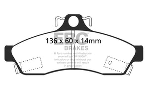 EBC DP31181C 92-96 fits Chevrolet Caprice 4.3 Police Redstuff Rear Brake Pads