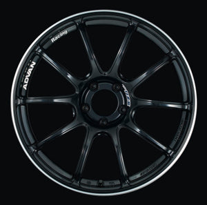 Advan YAZ7G54EB RZII 17x8 +54 5x114.3 Racing Gloss Black and Ring Wheel