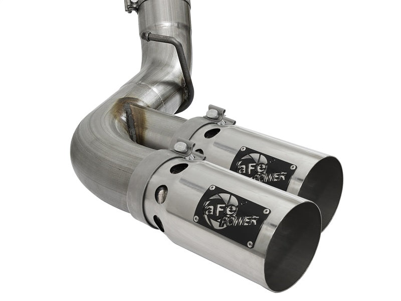 AFE 49-44089-P y Series 4in 409-SS DPF-Back Exhaust w/ Dual Polished Tips 2017