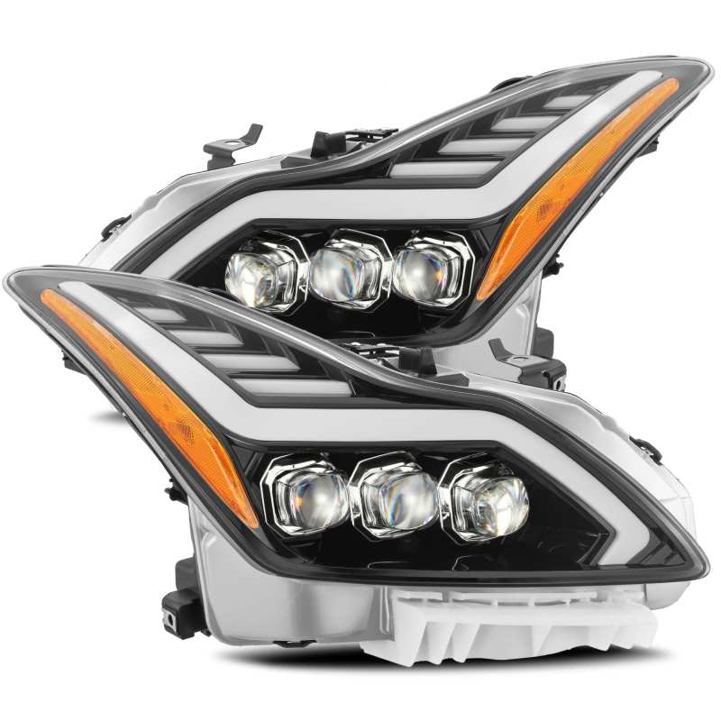 AlphaRex 881982 fits Infiniti 08-13 G37 NOVA LED Projector Headlights Plank Style Design Gloss Black