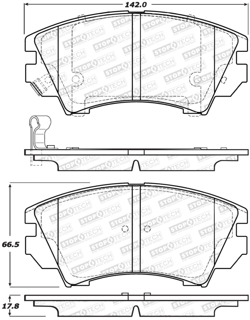 Stoptech 308.1404 Street Brake Pads - Rear