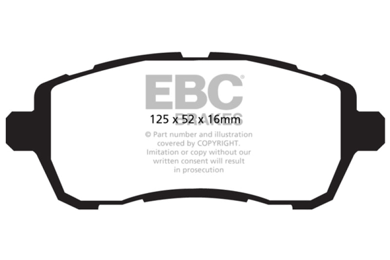 EBC DP22002 10+ fits Ford Fiesta 1.6 (FOR NON-ST/NON-TURBO) Greenstuff Front Brake Pads