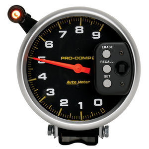 AutoMeter 6851 AutoMeter Gauge Tach 5in. 9K RPM Pedestal W/ Quick Lite & Peak Memory Pro-Comp