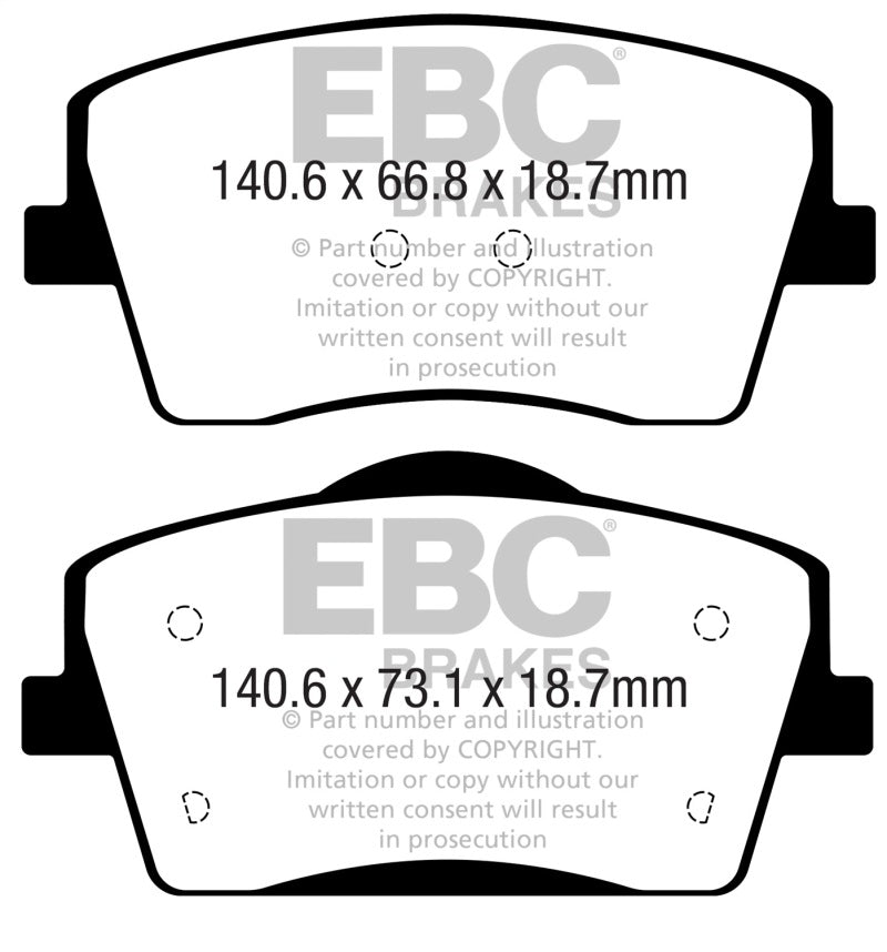 EBC DP22365 2018+ fits Volvo XC40 T4 Greenstuff Front Brake Pads