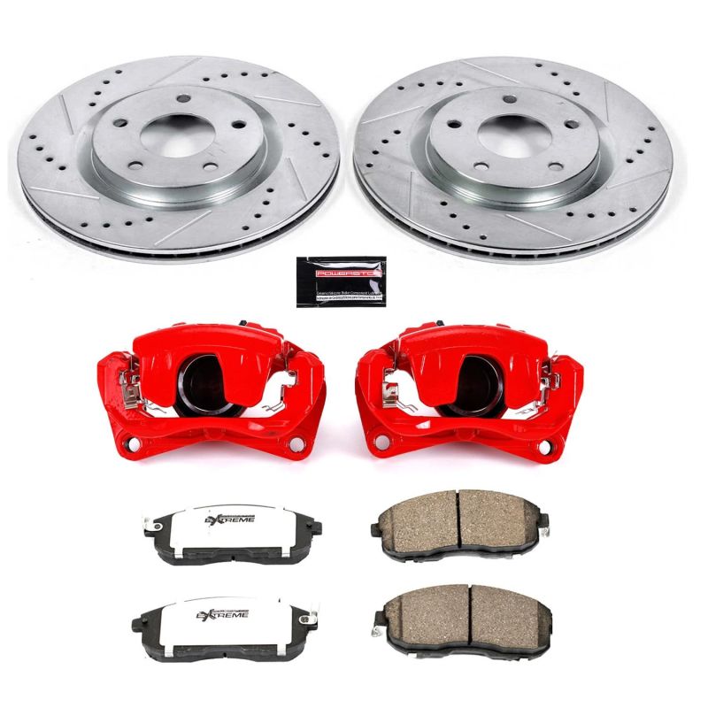 PowerStop fits Nissan 07-12 Sentra Front Z26 Street Warrior Brake Kit w/Calipers