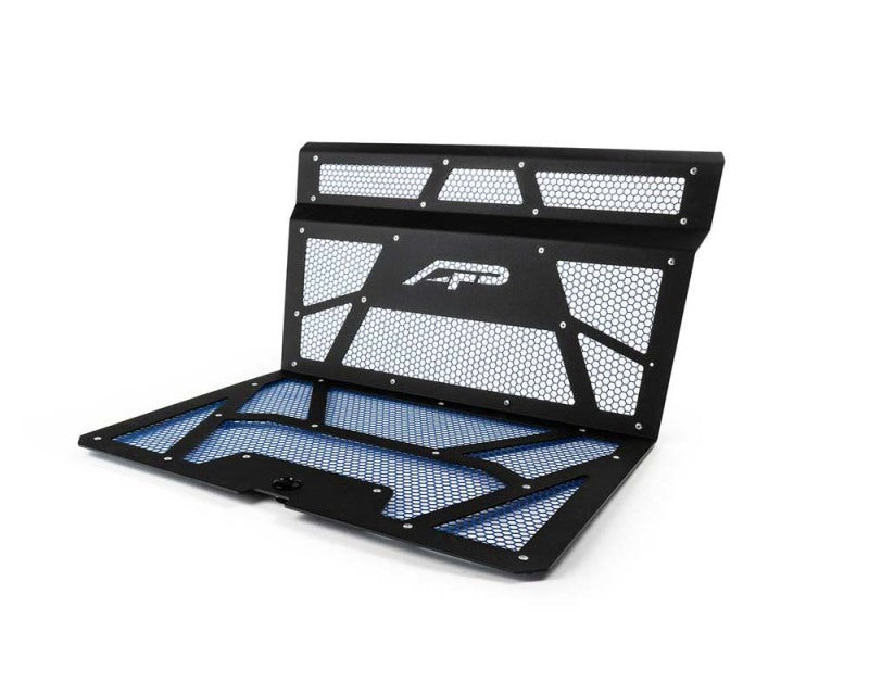 Agency Power AP-RZR-111-FMB-MBLU fits Polaris 14-18 RZR XP 1000 / XP Turbo Vented Engine Cover - Matte Black/Blue Mesh