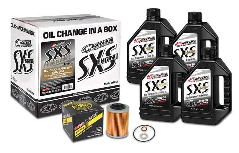 Maxima 90-219013-CA SXS fits Can-Am Oil Change Kit 10W-50 Full-Synthetic Maverick X3