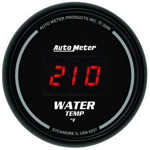 AutoMeter 6337 Autometer Black 0-300 F Digital Water Temp Gauge