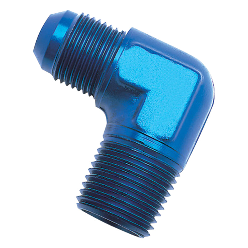 Russell 660830 Performance -6 AN to 1/8in NPT 90 Degree Flare to Pipe Adapter (Blue)