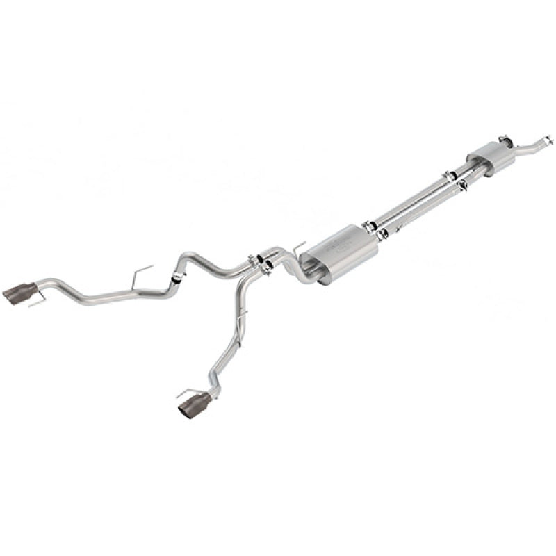 fits Ford Racing M-5200-F15RSCF 2017 F150 Raptor 3.5L Sport Cat-Back Exhaust System Dual Rear Exit w/ Carbon Fiber Tips