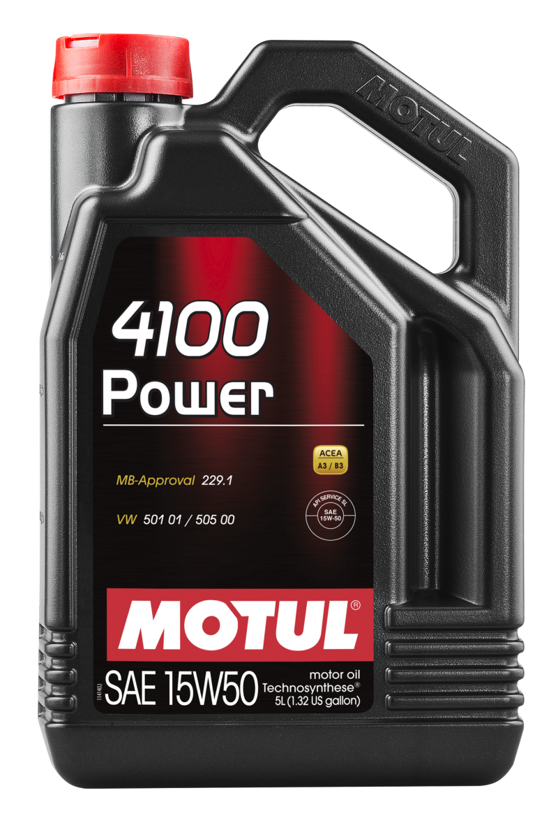 Motul 100273 5L Engine Oil 4100 POWER 15W50 - VW 505 00 501 01 - MB 229.1