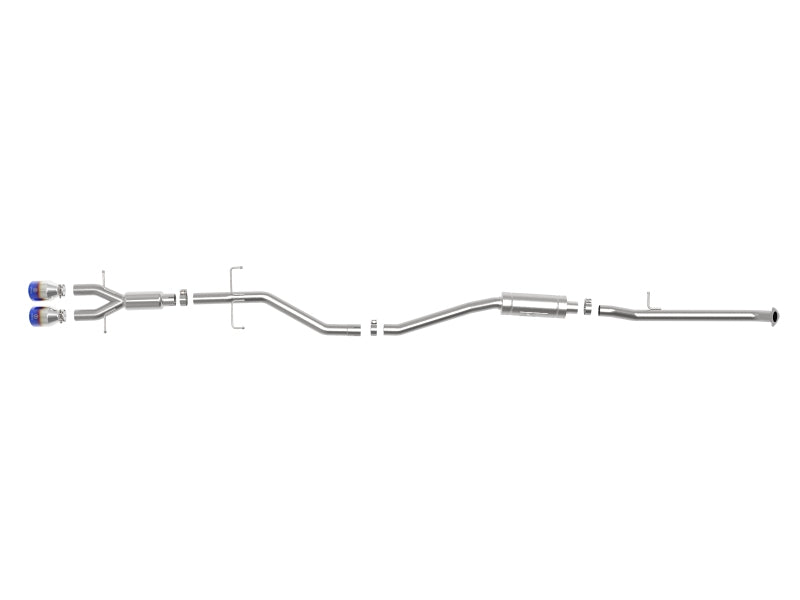 AFE 49-36619-L  2.5in 304 SS Cat-Back Exhaust System w/ Blue Tips 17-20 fits Ho