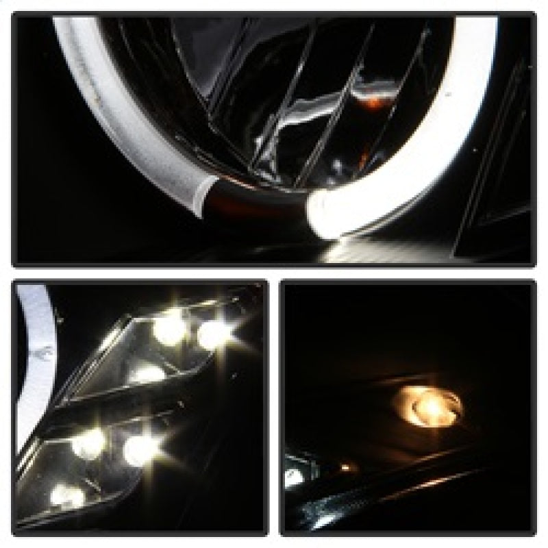 Spyder 5011060 fits Infiniti 03-07 G35 2DR Projector Halogen - LED Halo DRL Blk
