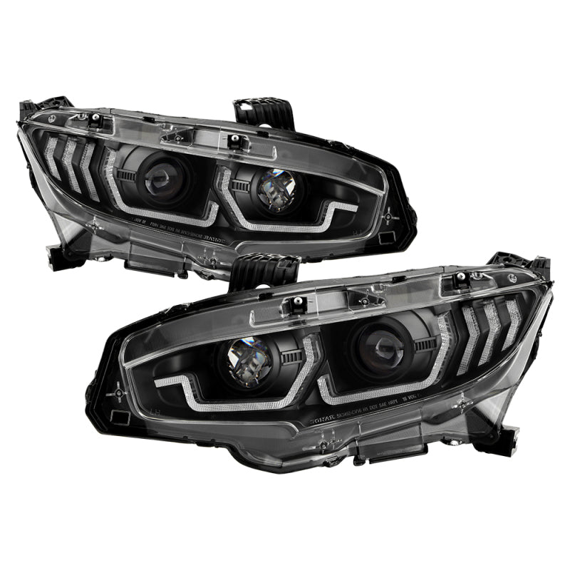 Spyder 5087867 fits Honda Civic 16- 2DR/4DR/Hatchback Projector Headlights - Bl