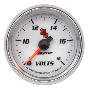 AutoMeter 7191 Autometer C2 52mm Electronic 8-18V Voltmeter Gauge