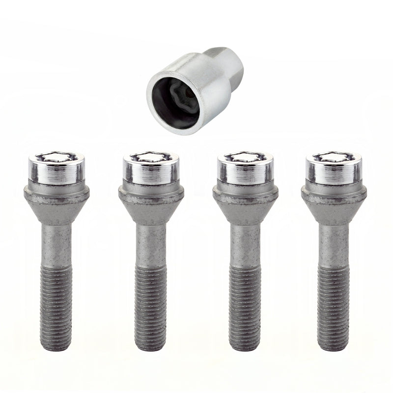 McGard 27014 Wheel Lock Bolt Set - 4pk. (Cone Seat) M12X1.5 / 17mm Hex / 49.2mm Shank Length - Chrome