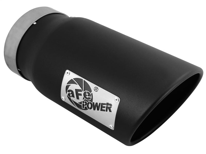 AFE 49T50601-B12  Exhaust Tip Bolt On Black 5in Inlet x 6in Outlet x 12in Long