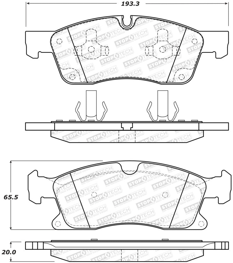 Stoptech 308.1629 Street Brake Pads - Front