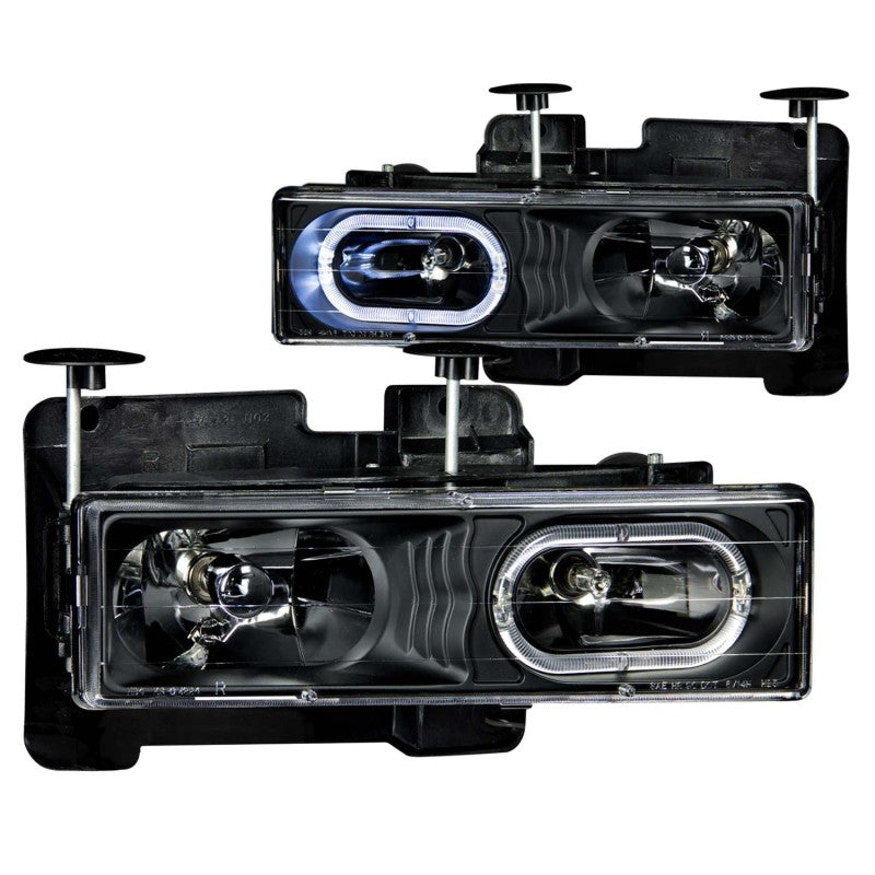 ANZO 111007 1998 fits Chevrolet 88-19 C1500 Crystal Headlights Black w/ Halo