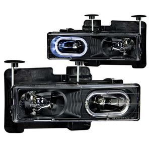 ANZO 111007 1988-1998 fits Chevrolet C1500 Crystal Headlights Black w/ Halo