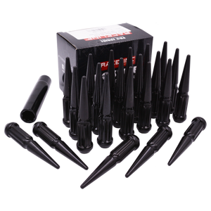 Raceline L793809XLBK8NV 14x1.5 XL Spike Black Lug Nuts (Set of 32)