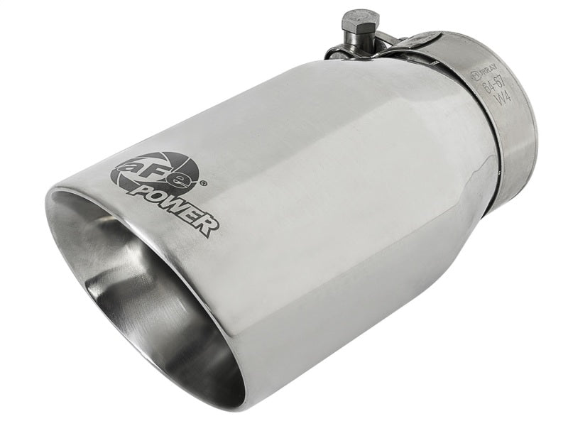AFE 49T25354-P07 orce-Xp Universal 304 SS Single-Wall Clamp-On Exhaust Tip - Po