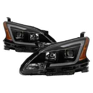 xTune 9042973 13-15 fits Nissan Sentra DRL LED Light Bar Proj Halogen Headlight