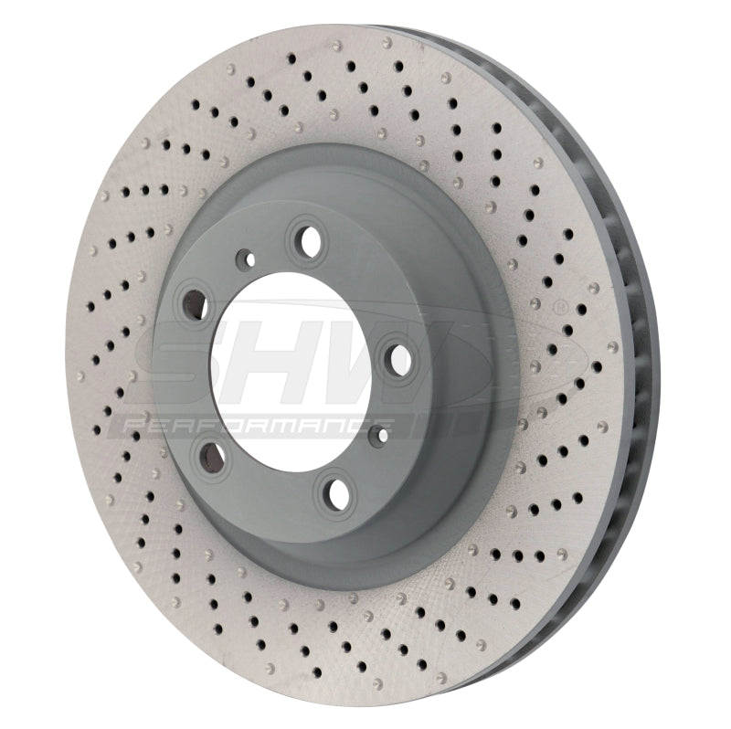 SHW Performance PFR39912 SHW 15-16 fits Porsche 911 Carrera 4 GTS w/o Ceramics Right Frt Drill-Dimp MB Brake Rotor (99135140401)