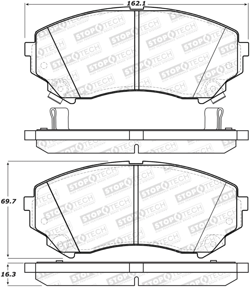 Stoptech 308.1331 Street Brake Pads - Rear