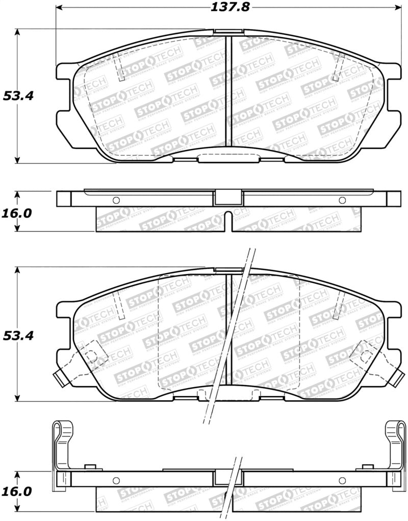 Stoptech 308.0552 Street Brake Pads - Rear