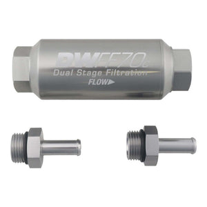 DeatschWerks 8-03-70C-010K-38 3/8in 10 Micron 70mm Compact In-Line Fuel Filter