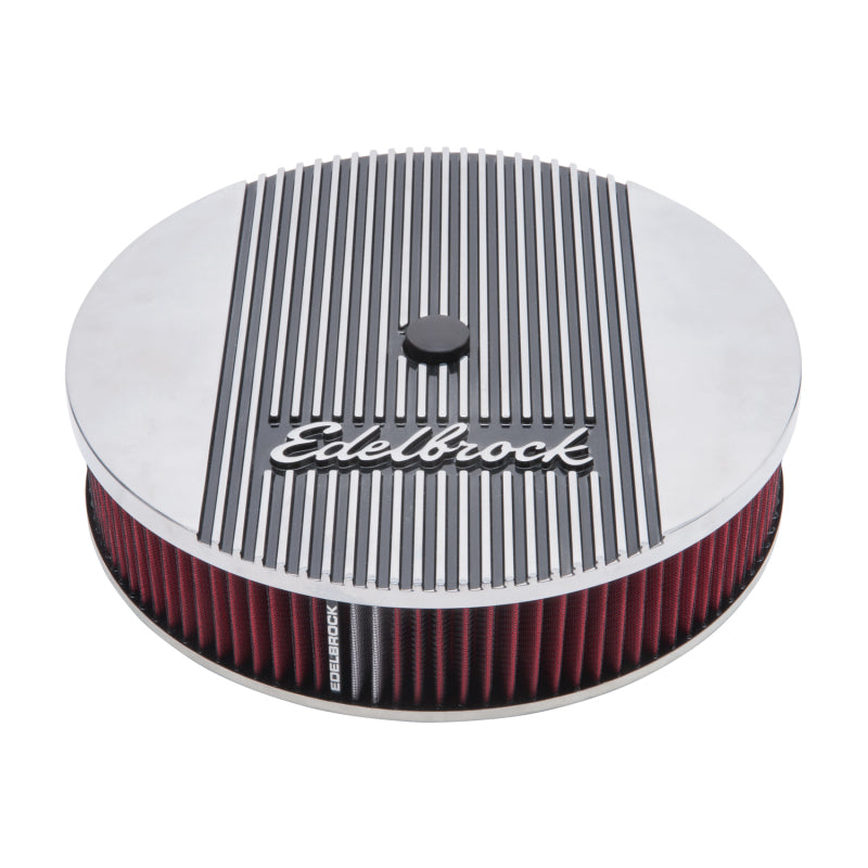 Edelbrock 4268 Air Cleaner Elite II 14In Diameter w/ 3In Element Standard Height Polished