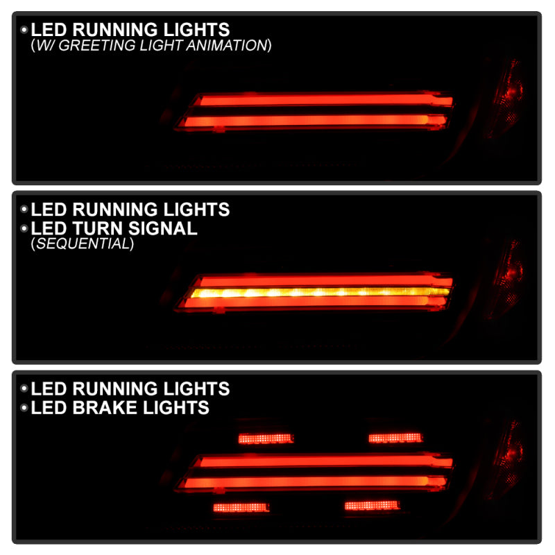 Spyder 5088918 Apex 22-24 fits Toyota GR86/BRZ Full LED Tail Lights - Black (AL