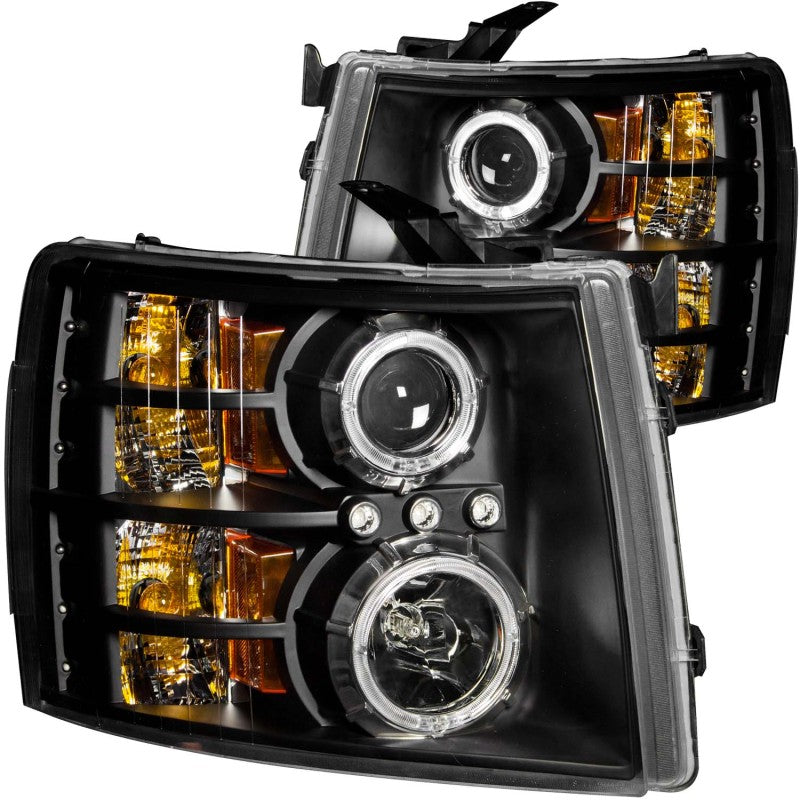 ANZO 111200 2013 fits Chevrolet 07-20 Silverado 1500 Projector Headlights w/ Halo Black