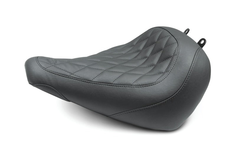 Mustang 83026 Harley Fat Boy Wide Tripper Solo Seat Diamond Stitch - Black