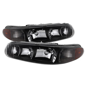 9025235 Xtune fits Buick 97-05 Century Regal 97-04 Crystal Headlights Black HD