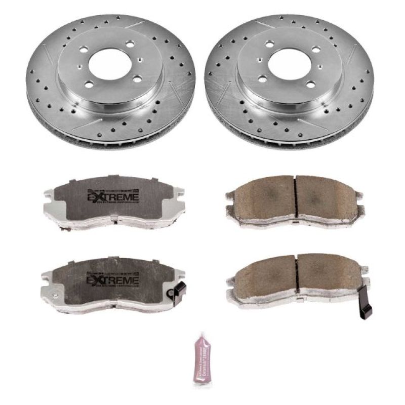 PowerStop K1214 26 98 fits Mitsubishi Mirage Front Z26 Street Warrior Brake Kit
