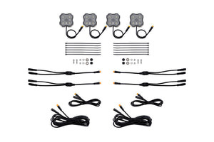 Diode Dyamics Rock Light - Red/White - M8 Add-On 4-Pack