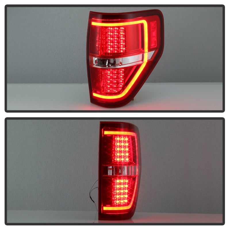 xTune 9042201 09-14 fits Ford F-150 Light Bar LED Tail Lights - Red Clear (ALT-