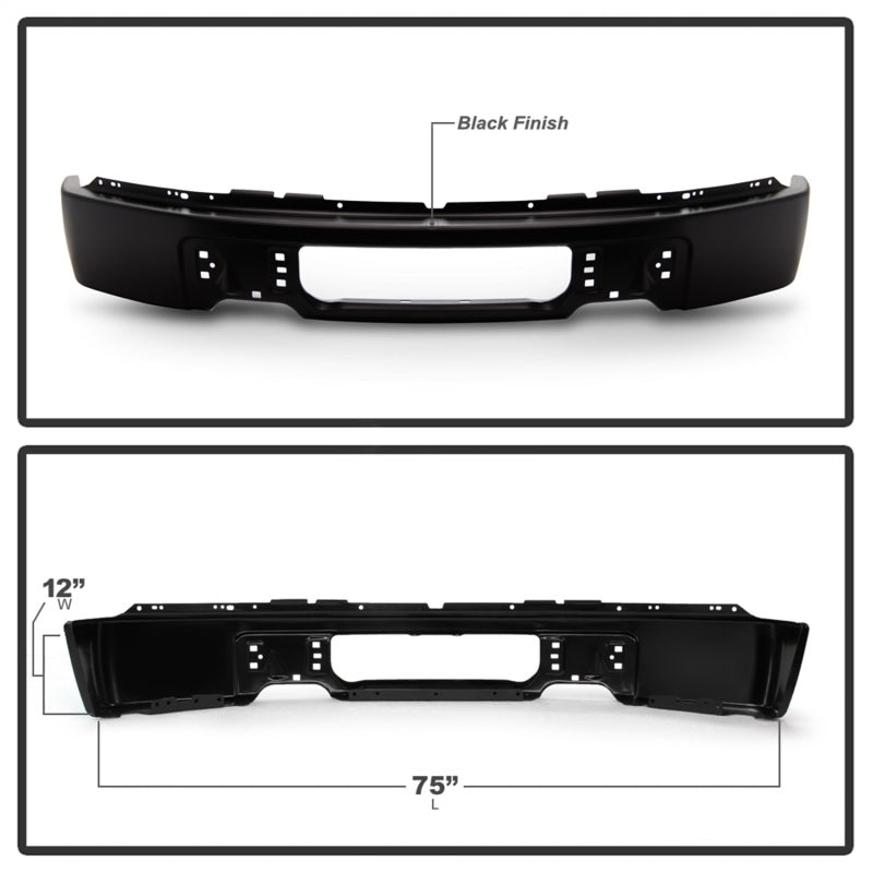 Spyder 9948466 fits Ford 09-14 F150 w/o Fog Light Hole Front Bumper - Black (OE
