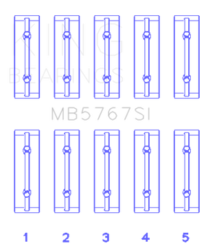 KING KINGMB5767SI0.5 fits KING MB5767SI0.5 Engine Bearings fits Nissan Hr15/16D