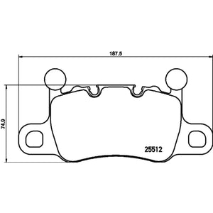 Brembo OE P65038 fits Porsche 911/Panamera/Cayman Spyder Rear Low-Met Brake Pad