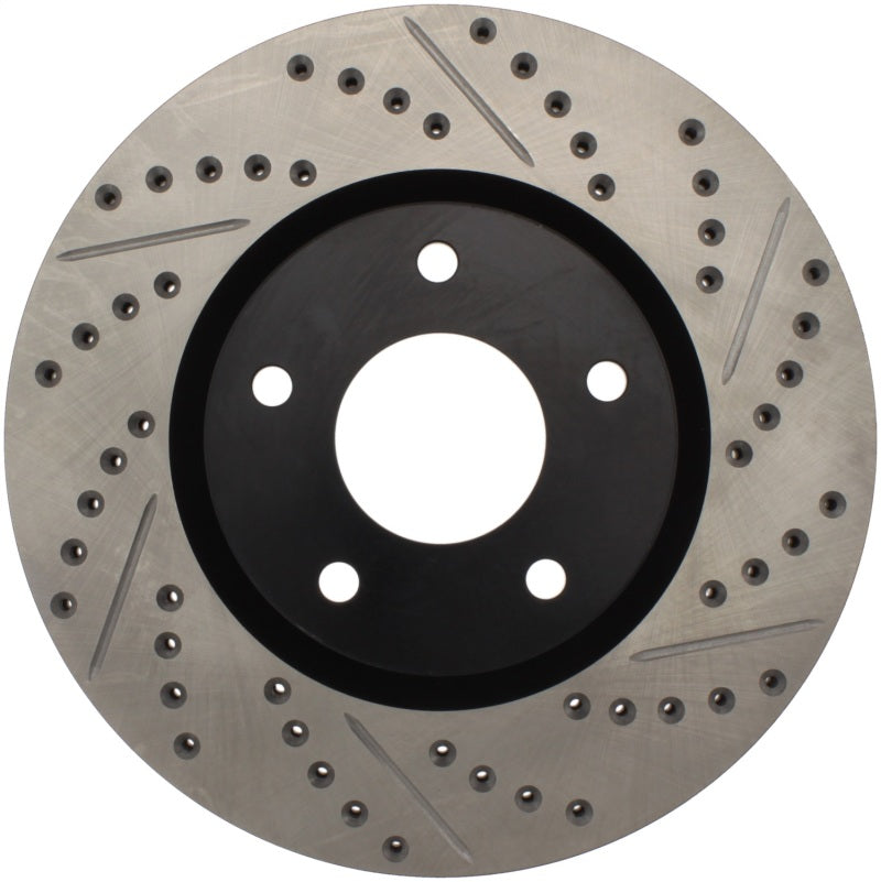 Stoptech 127.42074L 1/02-05 Infiniti G35 (alloy disc) / 6/02-05 Nissan 350Z Slotted & Drilled Left Front Rotor
