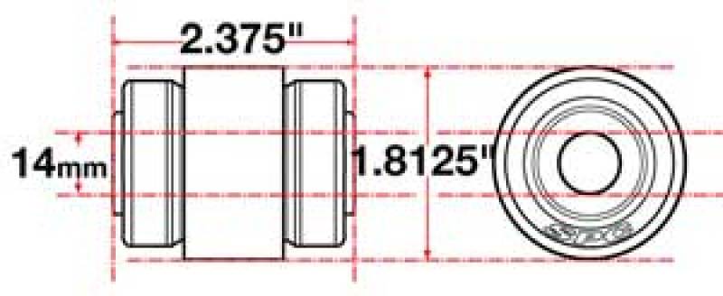 SPC Performance 15616 Flex Joint X-AXIS fits Jeep JK Rear UCA 14mm X 2 X 1.8125